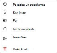 Teams bezmaksas mobilie iestatījumi