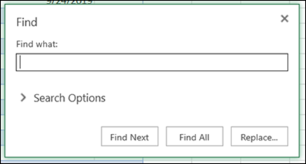 Find dialog box with Find All option