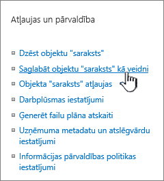 Atļauju pārvaldības sadaļa iestatījumu izvēlnē