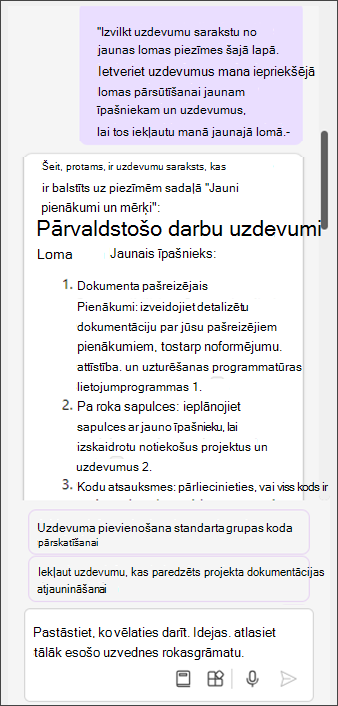 Aptaujas darbību ekrānuzņēmums