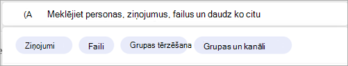 Ekrānuzņēmums, kurā redzami ar konkrētu personu saistīti meklēšanas filtri.