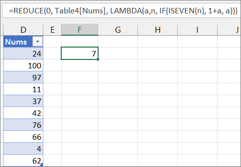 Third REDUCE function example