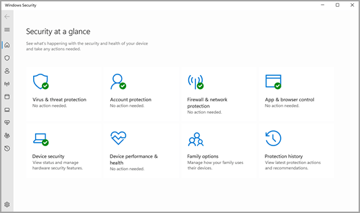 The Windows drošība App in Windows 11