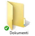 OneDrive zaļas sinhronizācijas ikonas pārklājums