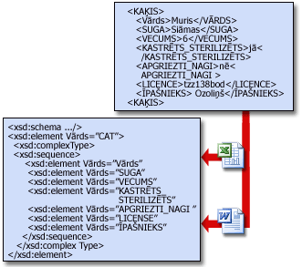 Shēmas ļauj lietojumprogrammām kopīgot XML datus.