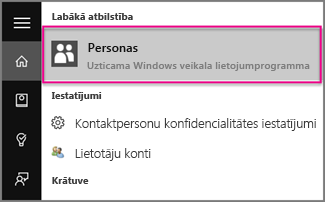 Ierakstiet Personas operētājsistēmā Windows 10