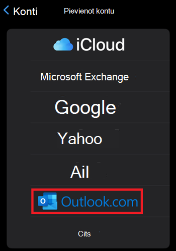 Apple mail add Outlook.com to iPhone