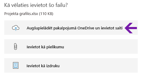 Failu ievietošanas rūts opcijas programmā OneNote darbam ar Windows 10