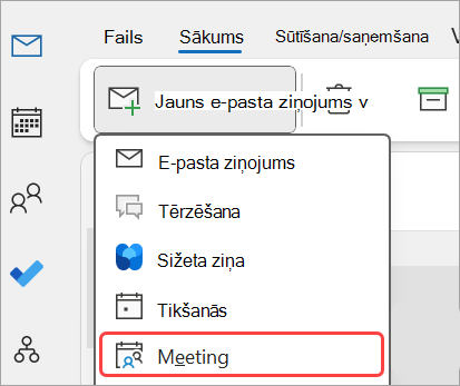 Pievienojiet jaunu sapulci programmā Outlook.