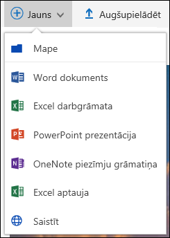 Office 365 Jaunas mapes vai dokumenta izveide