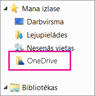 OneDrive mape programmā Windows Explorer