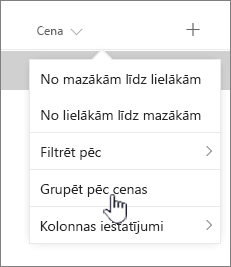 Groupby option on column header menu