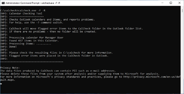 Calcheck Command Prompt