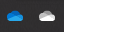 Zilas un baltas OneDrive ikonas