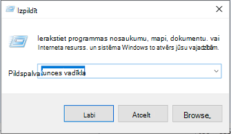 Windows palaišanas dialoga attēls