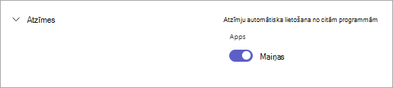 Pārslēgšanas slēdzis Teams iestatījumos uz maiņu balstītām atzīmēm lietojumprogrammā Teams.