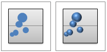 Burbuļu un burbuļu ar telpisku efektu diagramma