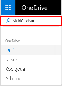 Atlase Meklēt visur pakalpojumā OneDrive