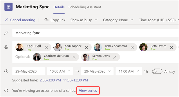 Image showing where view series is in marketing sync