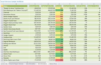 Excel pakalpojumu atskaite parādīta PerformancePoint Web daļā