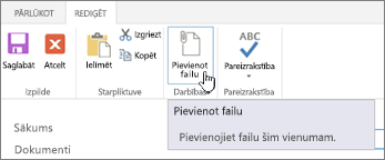 Noklikšķiniet uz vienuma, lai pievienotu pielikumus