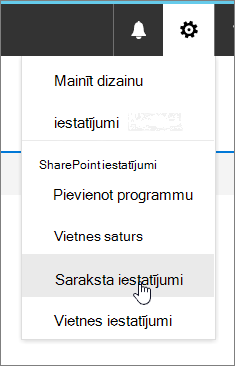 Settings menu with List settings highlighted