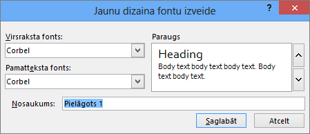 pielāgotu fontu dialoglodziņš programmā powerpoint