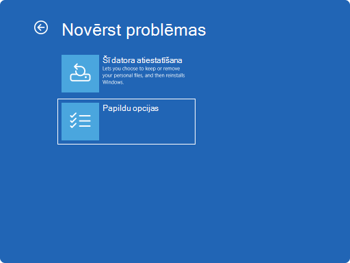 Windows RE ekrānuzņēmums problēmu novēršana.