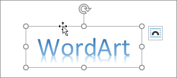 WordArt ar 4 galvas kursoru