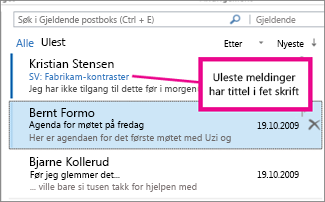 Markere En Melding Som Lest Eller Ulest - Outlook