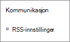 Innstillinger for listekommunikasjon (RSS)