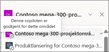 skjermbilde av godkjent indikator for Copilot-agent