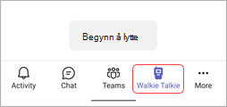 WalkieTalkie-ikonet i Teams-applinjen