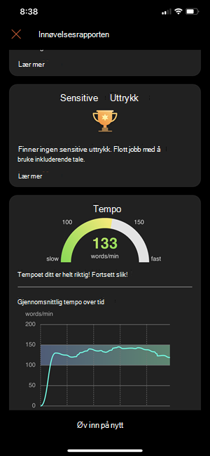 Visning av presentatørveilederrapporten