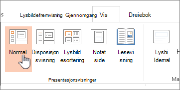 Vis båndet med Normal uthevet