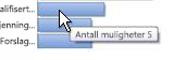 Et nærbilde av miniprogrammet Salgstrakt som illustrerer at bestemte data vises når musepekeren holdes over en linje.