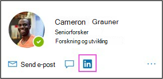 Viser LinkedIn-ikonet på profilkortet