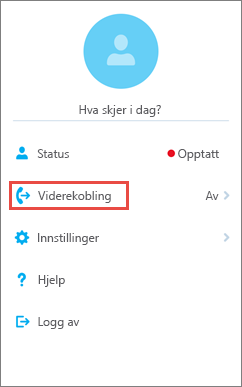 Alternativet for viderekobling av anrop på startskjermen i Skype for Business for iOS