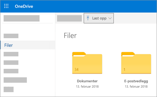 Laste opp filer eller bilder i OneDrive