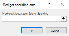 Skriv inn et kildedataområde i dialogboksen Rediger sparkline-data.