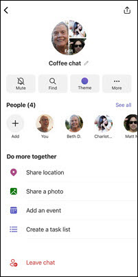 Teams nye iPhone chat detaljer ingen aktivitet