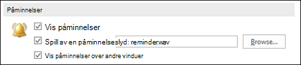 You can show reminders on top of other windows.