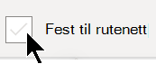 Du kan aktivere eller deaktivere Fest til rutenett på Vis-fanen.