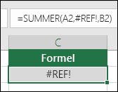 Excel viser #REF! på skjermen når en cellereferanse ikke er gyldig