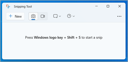 Utklippsverktøygrensesnittet i Windows 11.