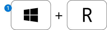 Ikon som viser Windows-tasten pluss bokstaven R