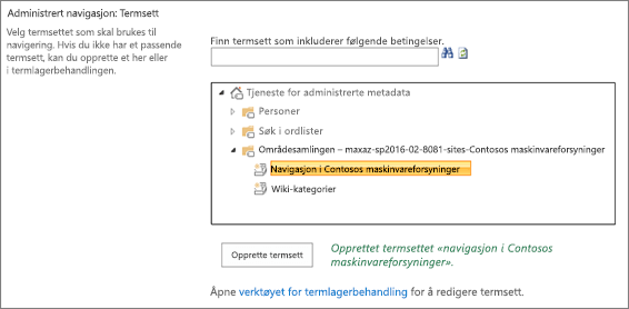 Velg et termsett