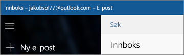 Båndet ser slik ut når du har E-postappen for Windows 10.