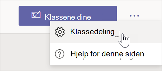 skjermbilde av innsiktvisningen for en klasse markøren har valgt ellipsen og holder pekeren over klassedeling