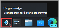 Finne ikonet for programvelgeren på oppgavelinjen i Steam-skrivebordet.